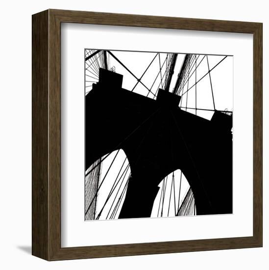 Brooklyn Bridge Silhouette (detail)-Erin Clark-Framed Art Print