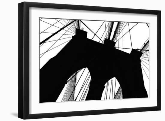 Brooklyn Bridge Silhouette-Erin Clark-Framed Giclee Print