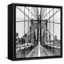 Brooklyn Bridge Sketch-Shelley Lake-Framed Stretched Canvas