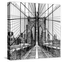 Brooklyn Bridge Sketch-Shelley Lake-Stretched Canvas