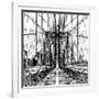 Brooklyn Bridge Sketch-Shelley Lake-Framed Art Print