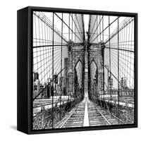 Brooklyn Bridge Sketch-Shelley Lake-Framed Stretched Canvas