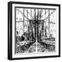 Brooklyn Bridge Sketch-Shelley Lake-Framed Art Print