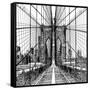 Brooklyn Bridge Sketch-Shelley Lake-Framed Stretched Canvas