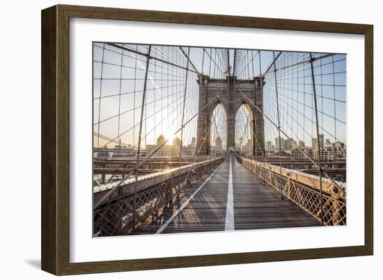 Brooklyn Bridge Sunrise-Alan Copson-Framed Giclee Print