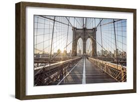 Brooklyn Bridge Sunrise-Alan Copson-Framed Giclee Print