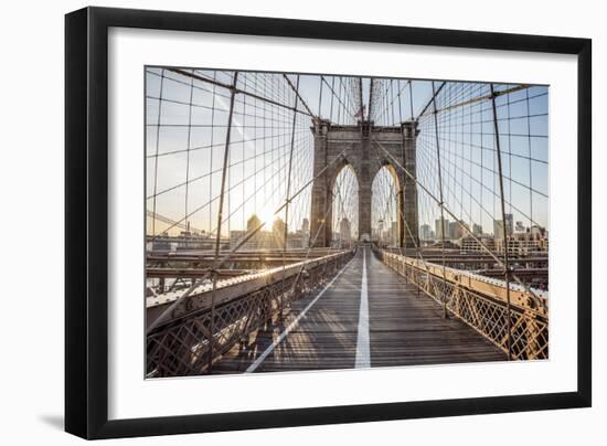 Brooklyn Bridge Sunrise-Alan Copson-Framed Giclee Print