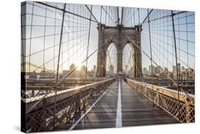 Brooklyn Bridge Sunrise-Alan Copson-Stretched Canvas