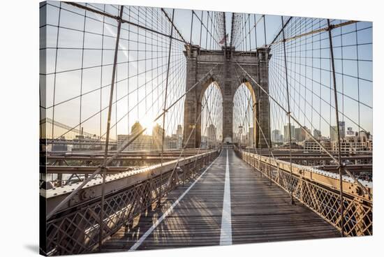 Brooklyn Bridge Sunrise-Alan Copson-Framed Stretched Canvas