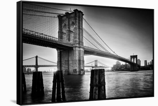 Brooklyn Bridge Sunrise-Martin Froyda-Framed Stretched Canvas