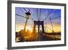 Brooklyn Bridge Sunset New York Manhattan Skyline NY NYC USA-holbox-Framed Photographic Print