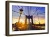 Brooklyn Bridge Sunset New York Manhattan Skyline NY NYC USA-holbox-Framed Photographic Print