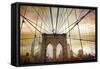 Brooklyn Bridge Sunset-Jessica Jenney-Framed Stretched Canvas