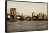 Brooklyn Bridge - The Watchtower - Manhattan - New York City - United States-Philippe Hugonnard-Framed Stretched Canvas