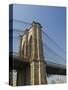 Brooklyn Bridge Tower and Lower Manhattan-Tom Grill-Stretched Canvas