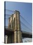 Brooklyn Bridge Tower and Lower Manhattan-Tom Grill-Stretched Canvas