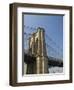 Brooklyn Bridge Tower and Lower Manhattan-Tom Grill-Framed Photographic Print