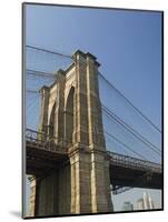 Brooklyn Bridge Tower and Lower Manhattan-Tom Grill-Mounted Photographic Print