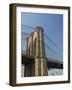 Brooklyn Bridge Tower and Lower Manhattan-Tom Grill-Framed Photographic Print