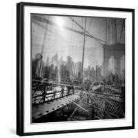 Brooklyn Bridge Triple-Evan Morris Cohen-Framed Photographic Print