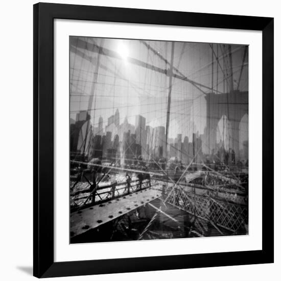 Brooklyn Bridge Triple-Evan Morris Cohen-Framed Photographic Print