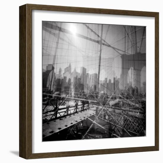 Brooklyn Bridge Triple-Evan Morris Cohen-Framed Photographic Print