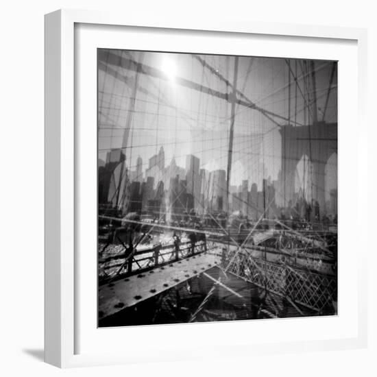 Brooklyn Bridge Triple-Evan Morris Cohen-Framed Photographic Print