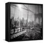 Brooklyn Bridge Triple-Evan Morris Cohen-Framed Stretched Canvas