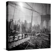 Brooklyn Bridge Triple-Evan Morris Cohen-Stretched Canvas