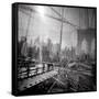 Brooklyn Bridge Triple-Evan Morris Cohen-Framed Stretched Canvas