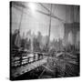 Brooklyn Bridge Triple-Evan Morris Cohen-Stretched Canvas