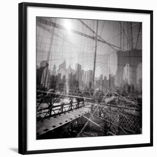 Brooklyn Bridge Triple-Evan Morris Cohen-Framed Premium Photographic Print