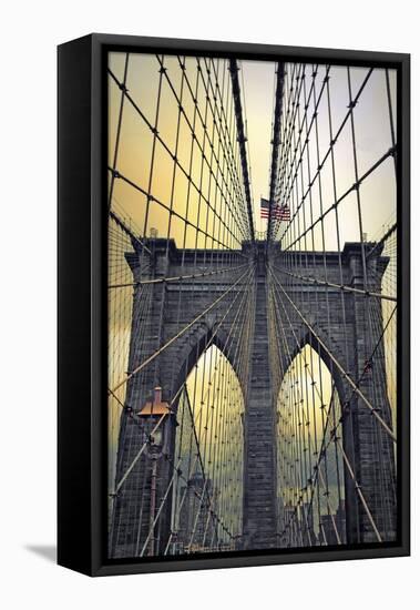 Brooklyn Bridge Twilight-Jessica Jenney-Framed Stretched Canvas