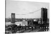 Brooklyn Bridge under Construction-null-Stretched Canvas