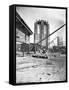 Brooklyn Bridge under Construction-null-Framed Stretched Canvas