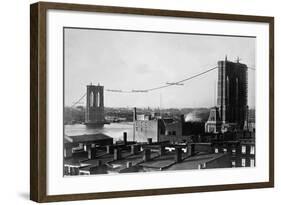 Brooklyn Bridge under Construction-null-Framed Photographic Print