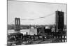 Brooklyn Bridge under Construction-null-Mounted Photographic Print