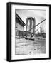 Brooklyn Bridge under Construction-null-Framed Photographic Print