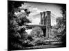 Brooklyn Bridge View of Brooklyn Park, B/W, Manhattan, New York, United States-Philippe Hugonnard-Mounted Premium Photographic Print