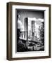 Brooklyn Bridge View with One World Trade Center, Black and White Photography, Manhattan, NYC, US-Philippe Hugonnard-Framed Art Print