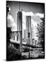 Brooklyn Bridge View with One World Trade Center, Black and White Photography, Manhattan, NYC, US-Philippe Hugonnard-Mounted Art Print