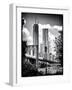 Brooklyn Bridge View with One World Trade Center, Black and White Photography, Manhattan, NYC, US-Philippe Hugonnard-Framed Art Print