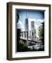 Brooklyn Bridge View with One World Trade Center, Vintique Colors, Manhattan, New York City, US-Philippe Hugonnard-Framed Photographic Print