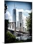 Brooklyn Bridge View with One World Trade Center, Vintique Colors, Manhattan, New York City, US-Philippe Hugonnard-Mounted Photographic Print