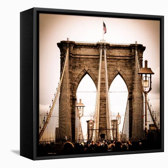 Brooklyn Bridge View-Philippe Hugonnard-Framed Stretched Canvas