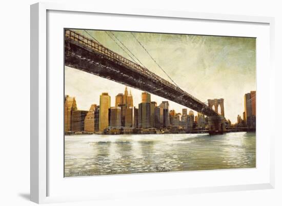 Brooklyn Bridge View-Matthew Daniels-Framed Art Print
