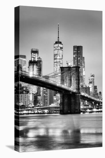 Brooklyn Bridge with 1 World Trade Centre in the background. New York City-Ed Hasler-Stretched Canvas