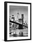 Brooklyn Bridge with 1 World Trade Centre in the background. New York City-Ed Hasler-Framed Photographic Print