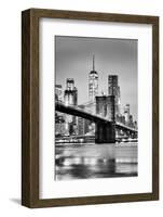 Brooklyn Bridge with 1 World Trade Centre in the background. New York City-Ed Hasler-Framed Photographic Print