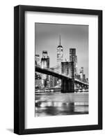 Brooklyn Bridge with 1 World Trade Centre in the background. New York City-Ed Hasler-Framed Photographic Print